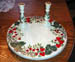Painted Lazy Susan and Candlesticks